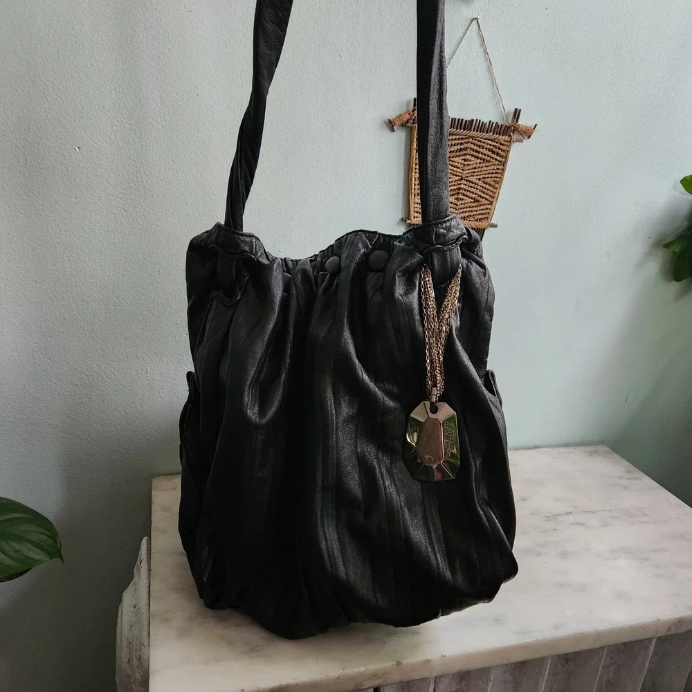 Donna‎ Karan New York Eldridge Tote Black Leather Purse High-end 2009 Large Bag - Picture 13 of 13